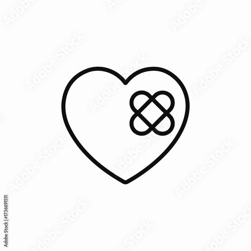 heart love bandage injured patch icon sign vector