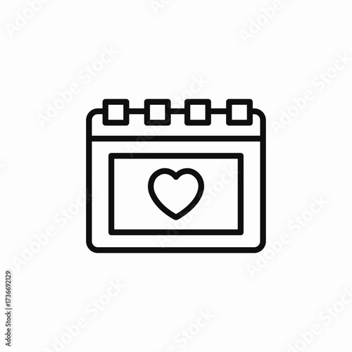 romantic day calendar icon sign vector