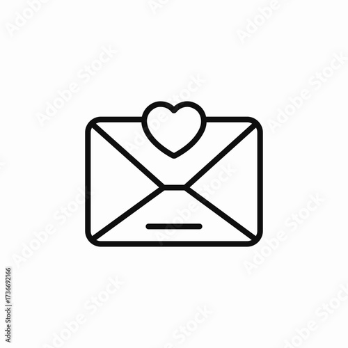 romantic letter mail icon sign vector