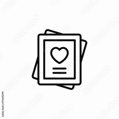 romantic love cards icon sign vector