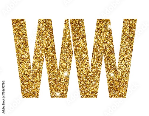 Glittery gold WWW