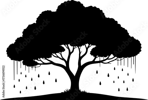Striking Dark Tree Silhouette Vector Art for Prints and Posters