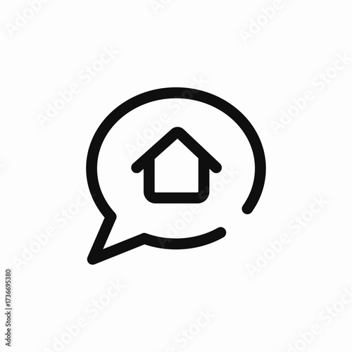 real estate speech bubble icon sign vector