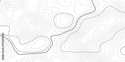 Abstract topo contour map on white background, Topographic map Topographic contour lines map seamless pattern. Geographic map conceptual design. Elegant background for presentations