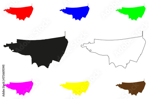 Coatzacoalcos city (United Mexican States, Mexico, Veracruz State) map vector illustration, scribble sketch Puerto México map