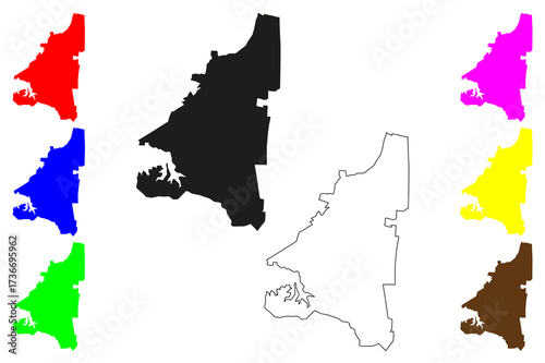 Cuautitlan Izcalli city (United Mexican States, Mexico, Mexico State) map vector illustration, scribble sketch Cuautitlán Izcalli map