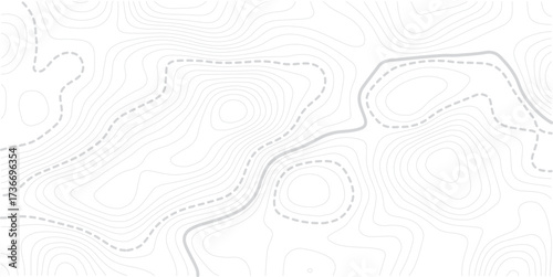 Abstract topo contour map on white background, Topographic map Topographic contour lines map seamless pattern. Geographic map conceptual design. Elegant background for presentations