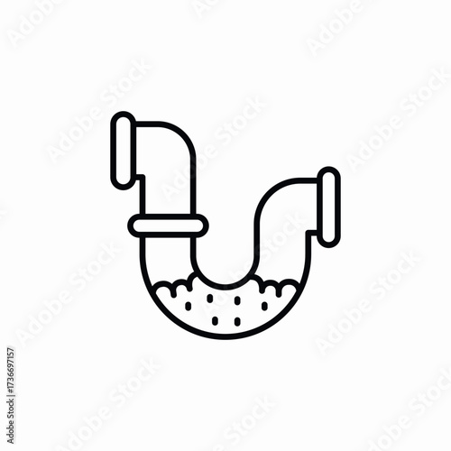 clogged pipe icon sign vector