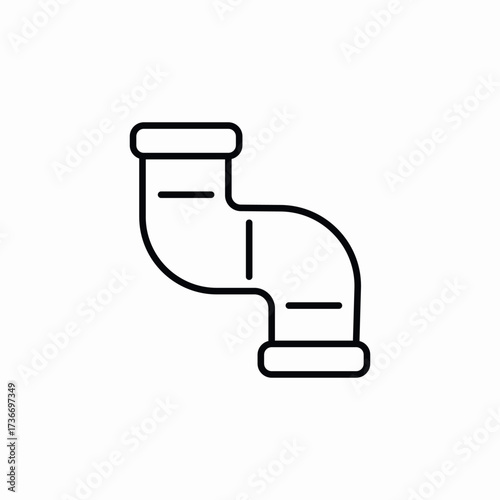 elbow water pipe icon sign vector
