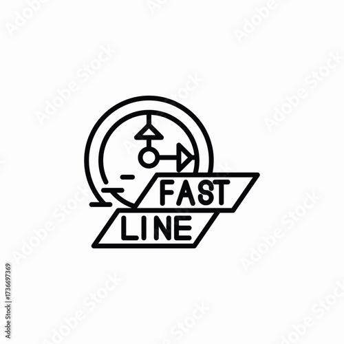 fast line stopwatch icon sign vector