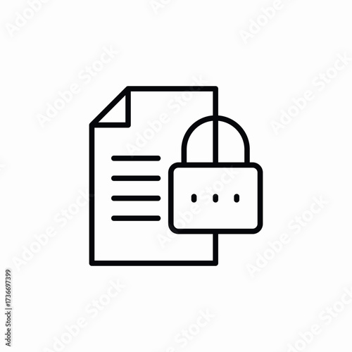 file lock protection icon sign vector