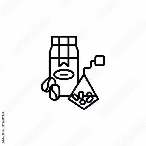 milk coffee tea icon sign vector