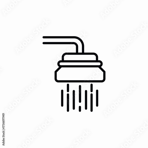 shower bathroom icon sign vector