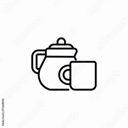 teapot cup icon sign vector