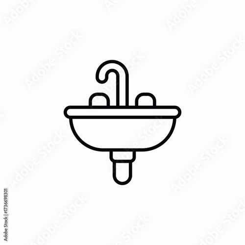 wash basin icon sign vector