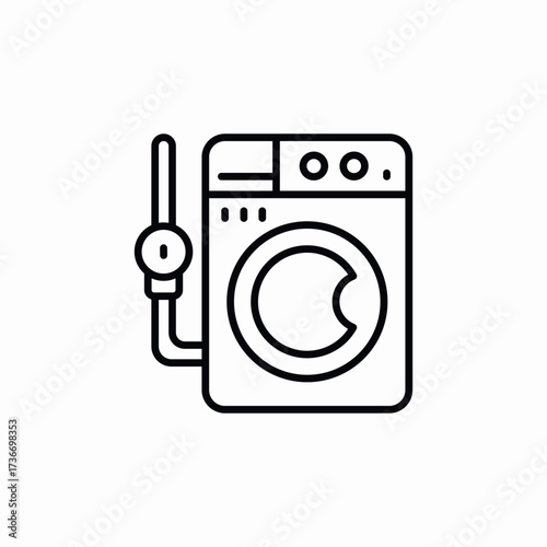 washing machine water counter icon sign vector