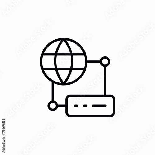 web server connection icon sign vector