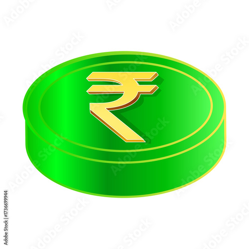 Bright Green Rupee Symbol