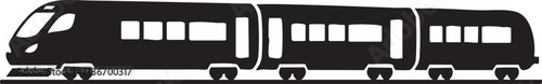 Modern High-Speed Passenger Train Silhouettes Vector Icon