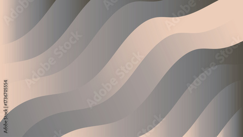 Abstract Wavy Background in Shades of Gray and Light Brown