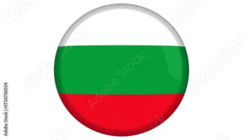 Free Download A glossy, circular representation of the Bulgarian national flag against a plain white background. - GFXLoad