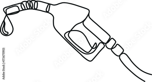 One continuous line drawing of A car is refueling at a fuel station vector illustration. Fuel Station illustration simple linear style vector concept. Fuel station design suitable for design asset.