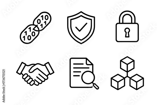 Blockchain symbols representing security, trust, and collaboration in modern technology practices