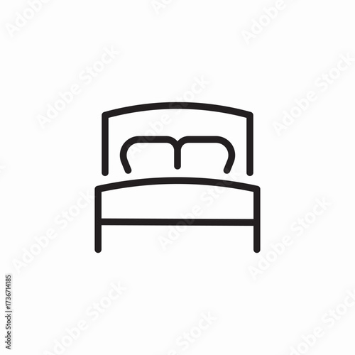 double bed icon sign vector