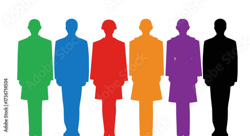 A Diverse Group of Silhouetted Individuals Representing Different Professions and Backgrounds Standing Together in Solidarity and Unity for a Common Purpose