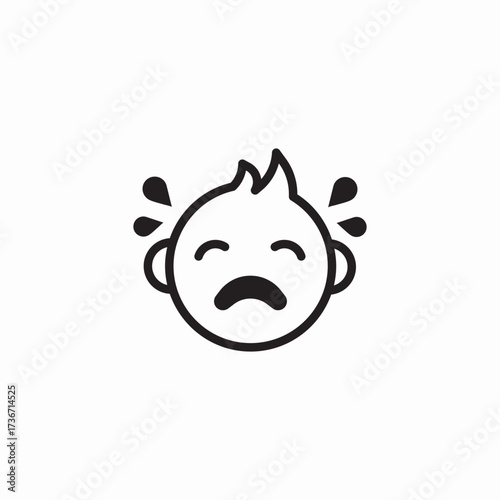 infant cry icon sign vector
