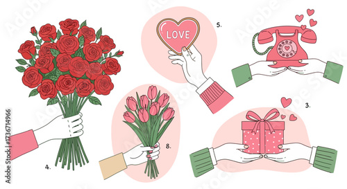 Celebrating Love and Affection with Gifts Flowers and Sweet Gestures of Romance