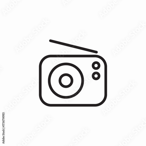 pocket radio icon sign vector