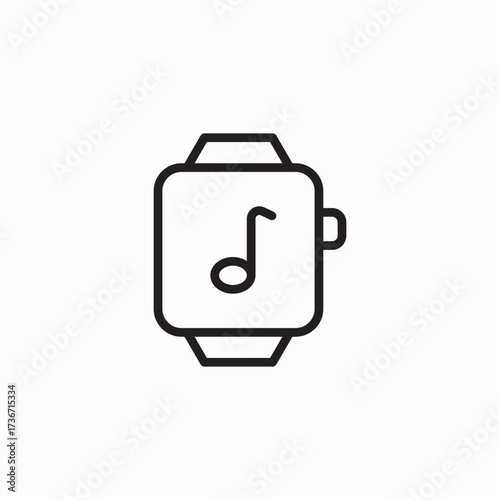 smart watch)music icon sign vector