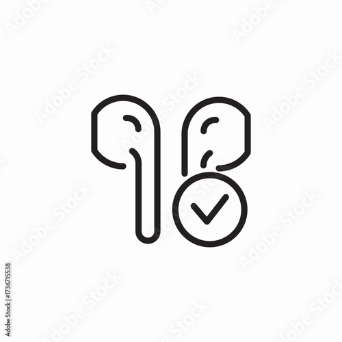 wireless earphones connected icon sign vector
