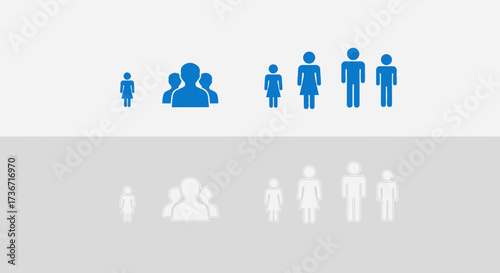 Visual Representation of Diverse Human Group Sizes and Demographics Illustrating Different Scenarios of People Gathering and Community Structures