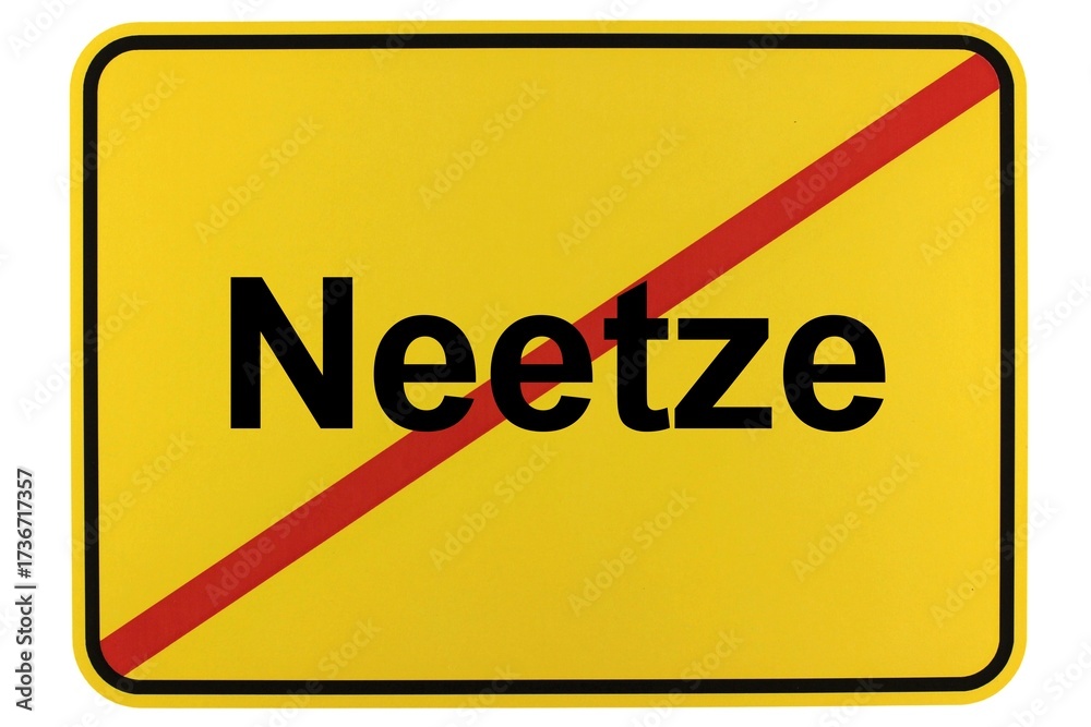 Obraz premium Illustration eines Ortsschildes der Gemeinde Neetze in Niedersachsen 