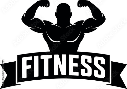 Fitness logo design template vector illustration for gym and bodybuilding motivation