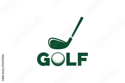 Golf club and ball vector graphic for sports design and recreational activities illustration