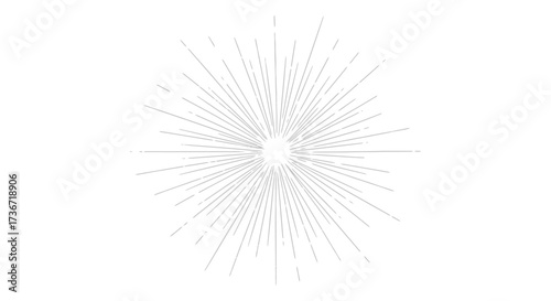 Abstract Starburst Bursting With Light Rays Emanating From The Center Representing Energy And Illumination In A Minimalist Design Style