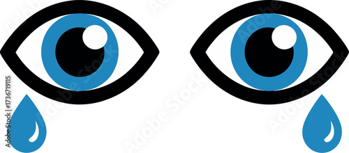 Find crying eyes clip art vector illustration for sadness grief or emotional expression use