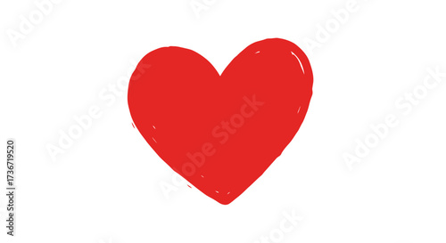 A Simple Hand Drawn Red Heart Symbolizing Love Affection and Valentine's Day Celebration