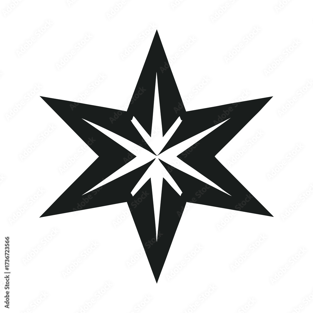 Fototapeta premium straight edged star mandala alternating red and b