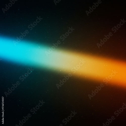 Vibrant blue and orange light beams crossing on a dark background with subtle particle effects, creating a dynamic visual gradient.