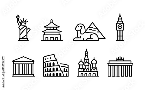 A modern and minimal set icons showcasing a variety of travel luggage and bags. Ideal for apps, booking platforms, airlines, packing guides, and travel blogs.