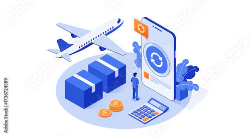 Global shipping and logistics management app with cargo tracking and financial calculation tools for efficient business operations