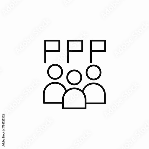 people flags icon sign vector
