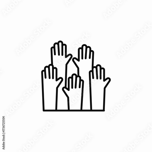 raised hands icon sign vector