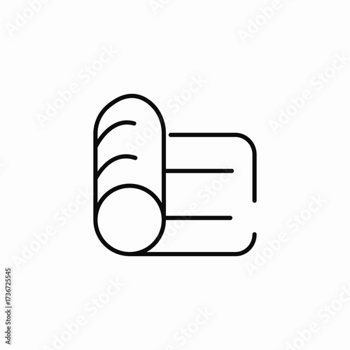 rolling fabric icon sign vector