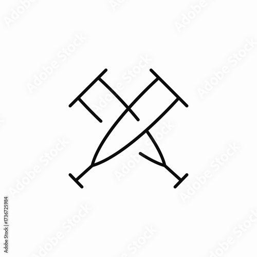 walking crutches icon sign vector