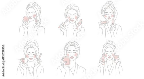 Visual Guide to Skincare Routines Demonstrating Various Application Techniques for Products to Achieve Radiant Healthy Complexions